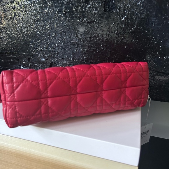 New DIOR Caro Lambskin Pouch ✨ Raspberry Lambskin - Picture 8 of 9
